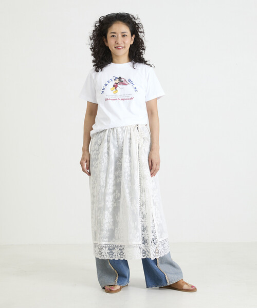 Freada(フリーダ)の「Freada/フリーダ 【MICKEY / ミッキー 】コンパクト ちびTシャツ NEW(Tシャツ/カットソー・レディース・ブラック/ホワイト・ONE SIZE)」の3枚目の写真