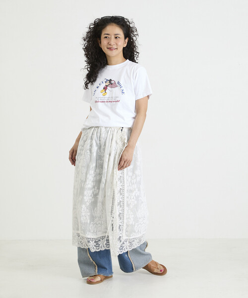 Freada(フリーダ)の「Freada/フリーダ 【MICKEY / ミッキー 】コンパクト ちびTシャツ NEW(Tシャツ/カットソー・レディース・ブラック/ホワイト・ONE SIZE)」の6枚目の写真