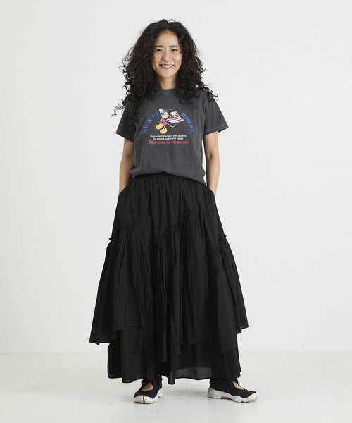 Freada(フリーダ)の「Freada/フリーダ 【MICKEY / ミッキー 】コンパクト ちびTシャツ NEW(Tシャツ/カットソー・レディース・ブラック/ホワイト・ONE SIZE)」の11枚目の写真