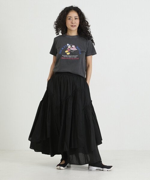 Freada(フリーダ)の「Freada/フリーダ 【MICKEY / ミッキー 】コンパクト ちびTシャツ NEW(Tシャツ/カットソー・レディース・ブラック/ホワイト・ONE SIZE)」の15枚目の写真
