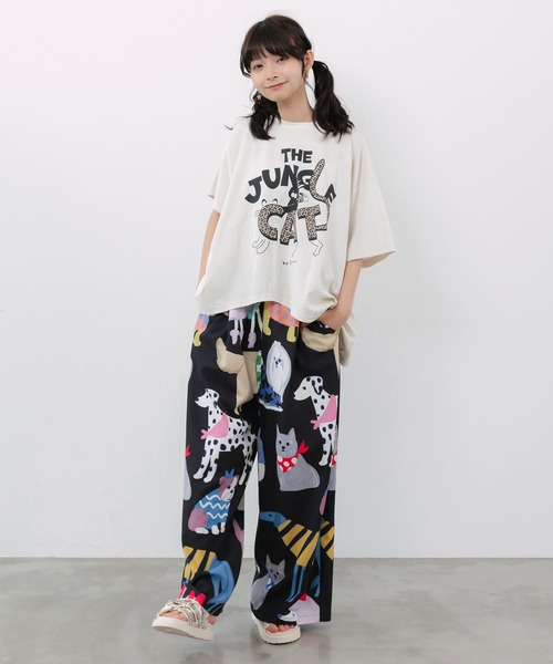 ScoLar（スカラー）の「162683：3柄展開 リラックスワイドパンツ（その他パンツ・レディース・ブラック/ネイビー/ブラウン・M）」の4枚目の写真