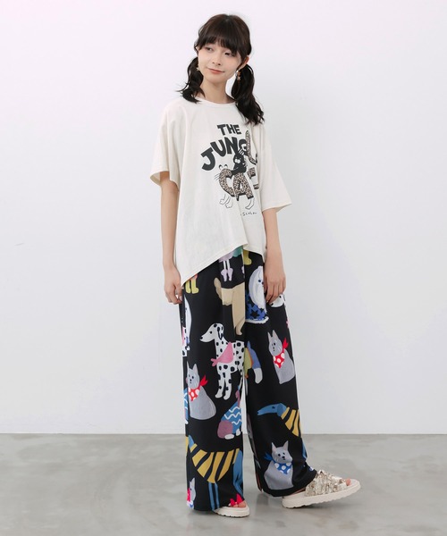 ScoLar（スカラー）の「162683：3柄展開 リラックスワイドパンツ（その他パンツ・レディース・ブラック/ネイビー/ブラウン・M）」の9枚目の写真