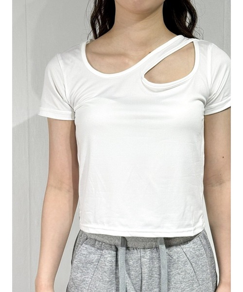 marcydorn(マーシードルン)の「アシンメトリースリット クロップドTシャツ(Tシャツ/カットソー・レディース・ブラック/ホワイト・S/L/M)」の10枚目の写真