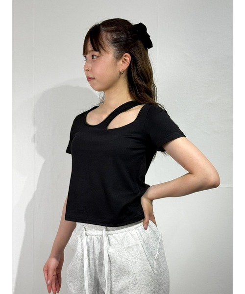 marcydorn(マーシードルン)の「アシンメトリースリット クロップドTシャツ(Tシャツ/カットソー・レディース・ブラック/ホワイト・S/L/M)」の20枚目の写真