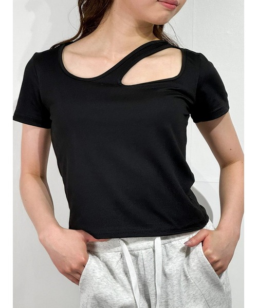 marcydorn(マーシードルン)の「アシンメトリースリット クロップドTシャツ(Tシャツ/カットソー・レディース・ブラック/ホワイト・S/L/M)」の22枚目の写真