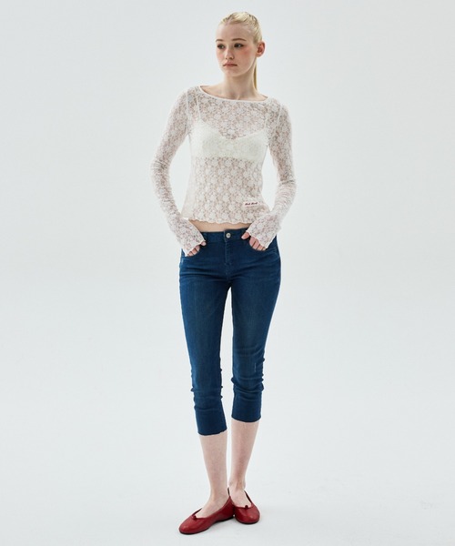 Mardi Mercredi（マルディメクルディ）の「LAYERED TOP LACE / レイヤード トップ レース（Tシャツ/カットソー・レディース・アイボリー・FREE）」の6枚目の写真