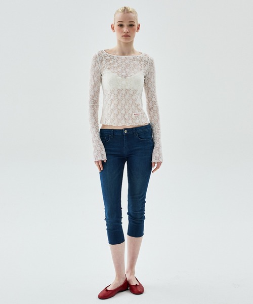Mardi Mercredi（マルディメクルディ）の「LAYERED TOP LACE / レイヤード トップ レース（Tシャツ/カットソー・レディース・アイボリー・FREE）」の7枚目の写真