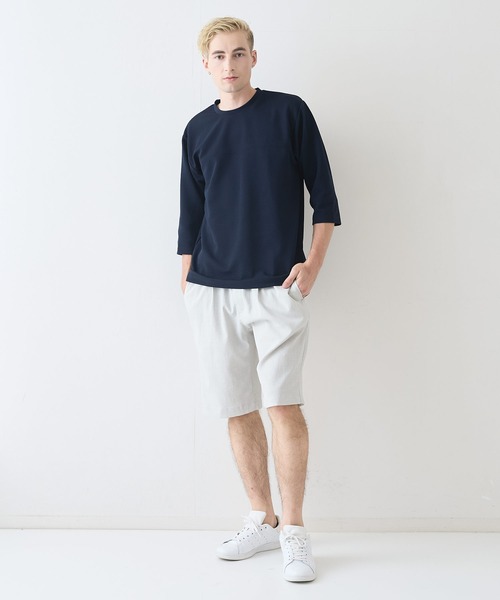 LB/S (エルビーエス)の「【NATURAL STORY/ナチュラルストーリー】【通気性が良く清涼感のある履き心地】リネンタッチ ショートパンツ 快適素材 ドライタッチ 速乾 シャリパン ストレッチ ユニセックス(その他パンツ・メンズ・オフホワイト・MEDIUM)」の12枚目の写真