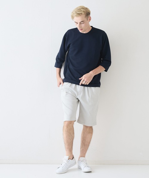 LB/S (エルビーエス)の「【NATURAL STORY/ナチュラルストーリー】【通気性が良く清涼感のある履き心地】リネンタッチ ショートパンツ 快適素材 ドライタッチ 速乾 シャリパン ストレッチ ユニセックス(その他パンツ・メンズ・オフホワイト・MEDIUM)」の11枚目の写真