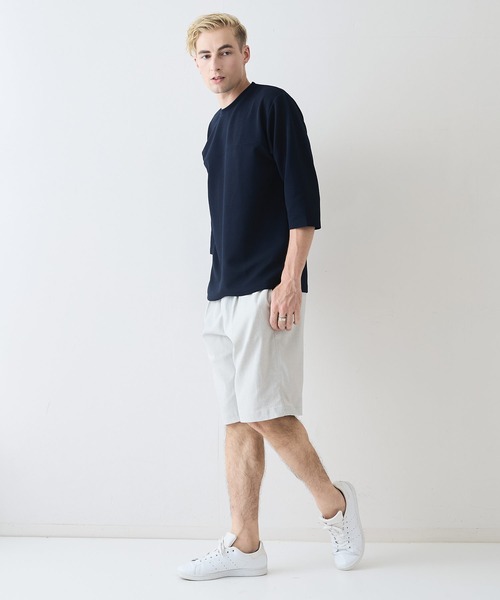 LB/S (エルビーエス)の「【NATURAL STORY/ナチュラルストーリー】【通気性が良く清涼感のある履き心地】リネンタッチ ショートパンツ 快適素材 ドライタッチ 速乾 シャリパン ストレッチ ユニセックス(その他パンツ・メンズ・オフホワイト・MEDIUM)」の9枚目の写真