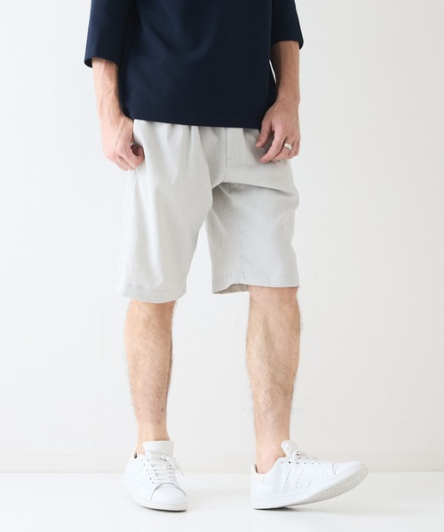 LB/S (エルビーエス)の「【NATURAL STORY/ナチュラルストーリー】【通気性が良く清涼感のある履き心地】リネンタッチ ショートパンツ 快適素材 ドライタッチ 速乾 シャリパン ストレッチ ユニセックス(その他パンツ・メンズ・オフホワイト・MEDIUM)」の7枚目の写真