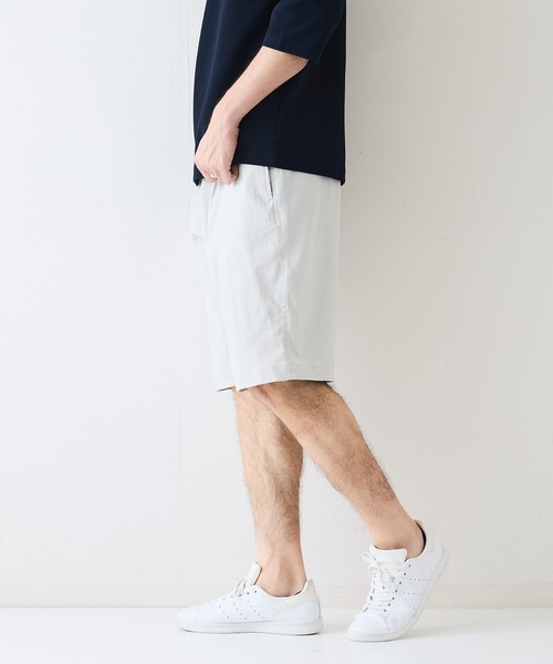 LB/S (エルビーエス)の「【NATURAL STORY/ナチュラルストーリー】【通気性が良く清涼感のある履き心地】リネンタッチ ショートパンツ 快適素材 ドライタッチ 速乾 シャリパン ストレッチ ユニセックス(その他パンツ・メンズ・オフホワイト・MEDIUM)」の5枚目の写真