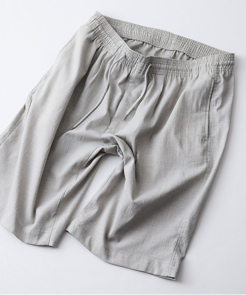 LB/S (エルビーエス)の「【NATURAL STORY/ナチュラルストーリー】【通気性が良く清涼感のある履き心地】リネンタッチ ショートパンツ 快適素材 ドライタッチ 速乾 シャリパン ストレッチ ユニセックス(その他パンツ・メンズ・オフホワイト・MEDIUM)」の3枚目の写真
