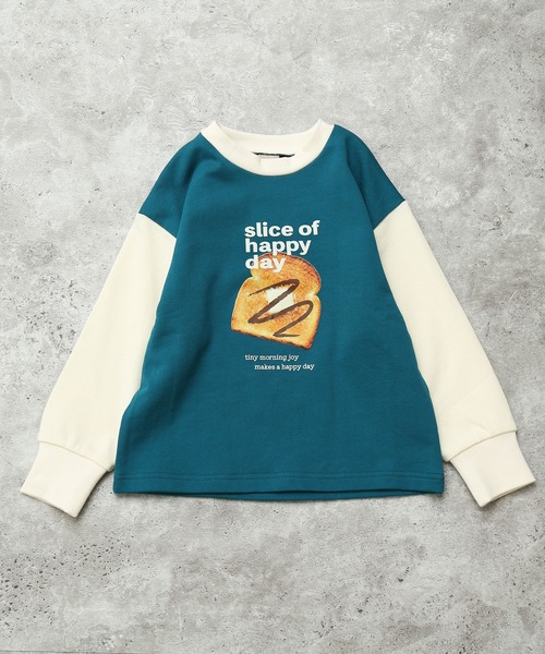 DILASH(ディラッシュ)の「【BABYお揃いあり◎/】綿100%】トーストプリントスウェット(Tシャツ/カットソー・キッズ・グリーン/クリーム・140/80/90/100/110/120/130)」の11枚目の写真