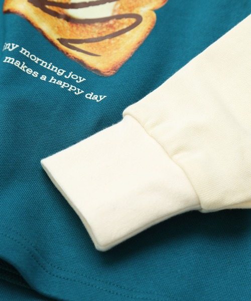 DILASH(ディラッシュ)の「【BABYお揃いあり◎/】綿100%】トーストプリントスウェット(Tシャツ/カットソー・キッズ・グリーン/クリーム・140/80/90/100/110/120/130)」の7枚目の写真