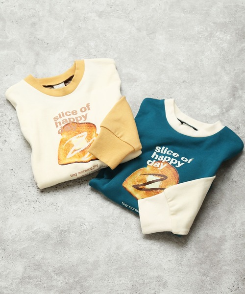 DILASH(ディラッシュ)の「【BABYお揃いあり◎/】綿100%】トーストプリントスウェット(Tシャツ/カットソー・キッズ・グリーン/クリーム・140/80/90/100/110/120/130)」の13枚目の写真