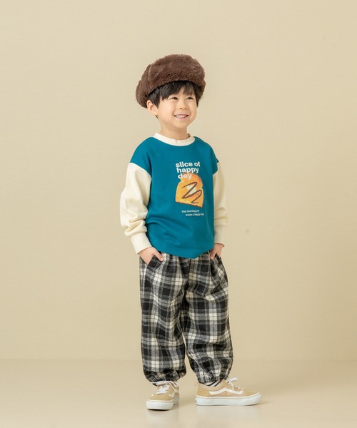 DILASH(ディラッシュ)の「【BABYお揃いあり◎/】綿100%】トーストプリントスウェット(Tシャツ/カットソー・キッズ・グリーン/クリーム・140/80/90/100/110/120/130)」の4枚目の写真