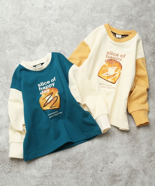 DILASH(ディラッシュ)の「【BABYお揃いあり◎/】綿100%】トーストプリントスウェット(Tシャツ/カットソー・キッズ・グリーン/クリーム・140/80/90/100/110/120/130)」の14枚目の写真