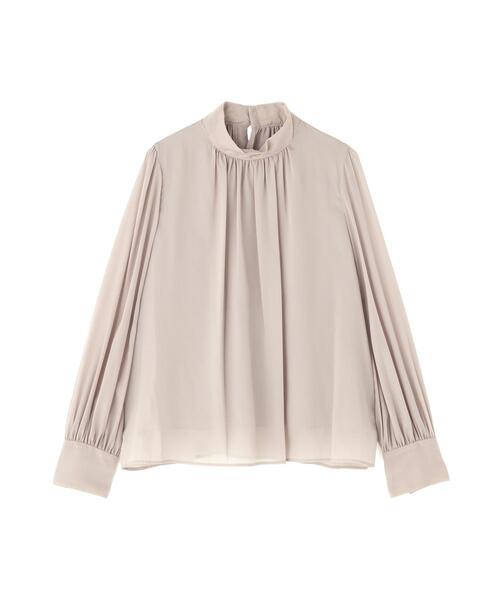 NATURAL BEAUTY BASIC（ナチュラルビューティーベーシック）の「ハイネックボリュームシアーブラウス（シャツ/ブラウス・レディース・オフホワイト/ライトグリーン/ブラウン・MEDIUM/SMALL）」の14枚目の写真
