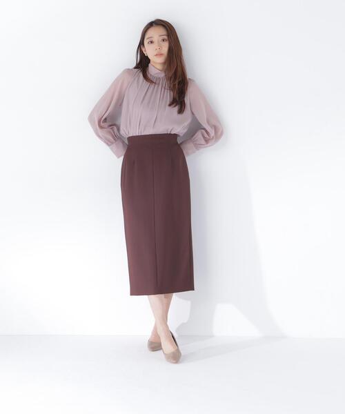 NATURAL BEAUTY BASIC（ナチュラルビューティーベーシック）の「ハイネックボリュームシアーブラウス（シャツ/ブラウス・レディース・オフホワイト/ライトグリーン/ブラウン・MEDIUM/SMALL）」の17枚目の写真