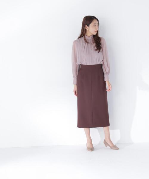 NATURAL BEAUTY BASIC（ナチュラルビューティーベーシック）の「ハイネックボリュームシアーブラウス（シャツ/ブラウス・レディース・オフホワイト/ライトグリーン/ブラウン・MEDIUM/SMALL）」の19枚目の写真
