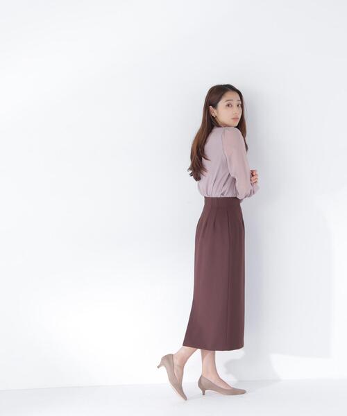 NATURAL BEAUTY BASIC（ナチュラルビューティーベーシック）の「ハイネックボリュームシアーブラウス（シャツ/ブラウス・レディース・オフホワイト/ライトグリーン/ブラウン・MEDIUM/SMALL）」の21枚目の写真