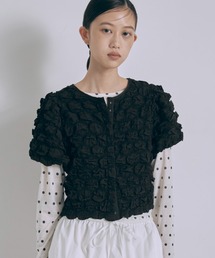 Puff Smocked Short Blouse / シャーリングパフスリーブブラウス