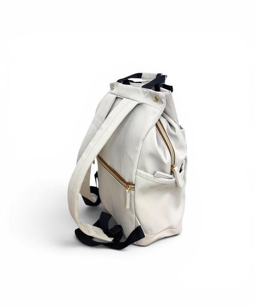 CHELSEA New York(チェルシーニューヨーク)の「はっ水ツイルポリあおりポケットリュック_13L(バックパック/リュック・レディース・グレー/ブラック/オフホワイト・FREE)」の9枚目の写真