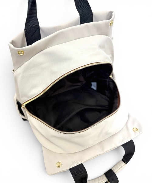 CHELSEA New York(チェルシーニューヨーク)の「はっ水ツイルポリあおりポケットリュック_13L(バックパック/リュック・レディース・グレー/ブラック/オフホワイト・FREE)」の13枚目の写真