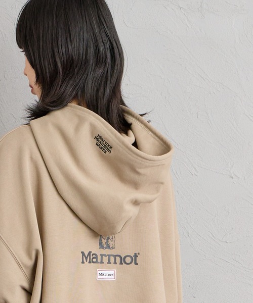 MARMOT（マーモット）の「[Marmot/マーモット] 別注 コレクションロゴ バックプリントスウェットパーカー（パーカー・レディース・ベージュ/ブラック/チャコール・S/M/L/XL）」の7枚目の写真