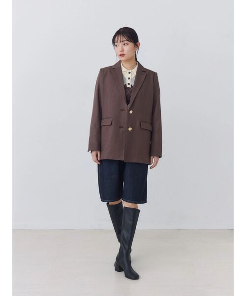 POLO BCS(ポロ ビーシーエス)の「【POLOBCS】アーガイルポロニット(ニット/セーター・レディース・キャメル/オフホワイト/ネイビー・MEDIUM)」の9枚目の写真
