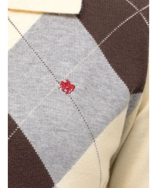 POLO BCS(ポロ ビーシーエス)の「【POLOBCS】アーガイルポロニット(ニット/セーター・レディース・キャメル/オフホワイト/ネイビー・MEDIUM)」の20枚目の写真