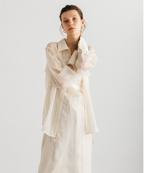 CREDONA(クレドナ)の「FRAGMENT VEIL PANTS/フラグメントベールパンツ(その他パンツ・レディース・アイボリー/ブラック・1/0)」の5枚目の写真