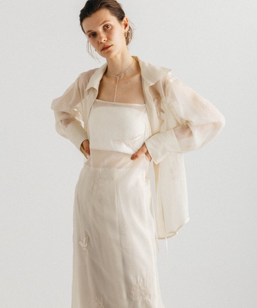 CREDONA(クレドナ)の「FRAGMENT VEIL PANTS/フラグメントベールパンツ(その他パンツ・レディース・アイボリー/ブラック・1/0)」の8枚目の写真