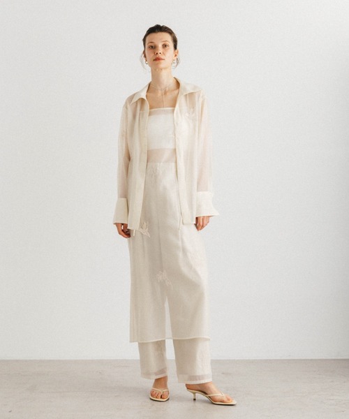 CREDONA(クレドナ)の「FRAGMENT VEIL PANTS/フラグメントベールパンツ(その他パンツ・レディース・アイボリー/ブラック・1/0)」の3枚目の写真