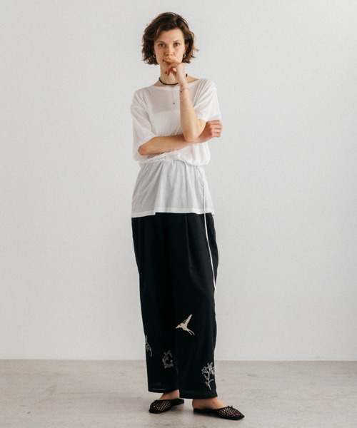 CREDONA(クレドナ)の「FRAGMENT VEIL PANTS/フラグメントベールパンツ(その他パンツ・レディース・アイボリー/ブラック・1/0)」の19枚目の写真