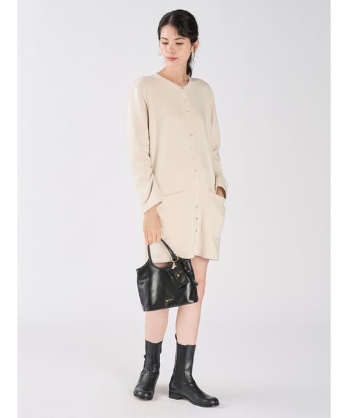 agnes b.（アニエスベー）の「レザー 2way ミディアム トートバッグ "Nathalie" BBS01-01（トートバッグ・レディース・ブラック・FREE）」の9枚目の写真