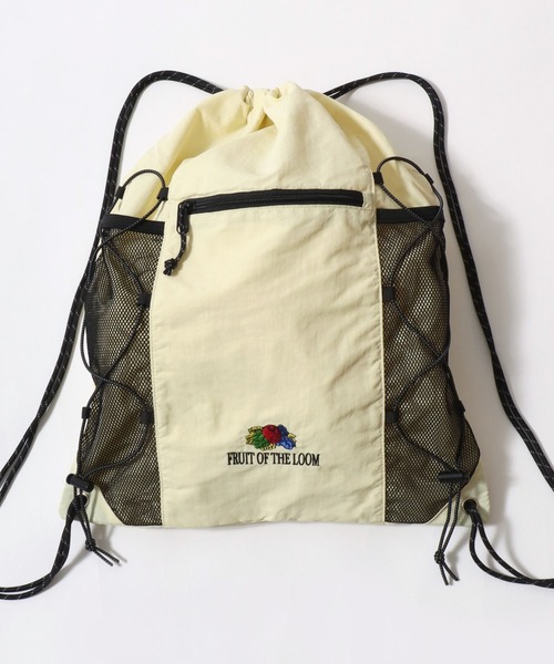 FRUIT OF THE LOOM(フルーツオブザルーム)の「FRUIT OF THE LOOM/フルーツオブザルーム ロゴ ワンポイント刺繍 ドローコード ナップサック/バックパック リュックサック/レディース メンズ(バックパック/リュック・レディース・イエロー/グレー/ピンク/ネイビー/ホワイト/ブラック・FREE)」の11枚目の写真