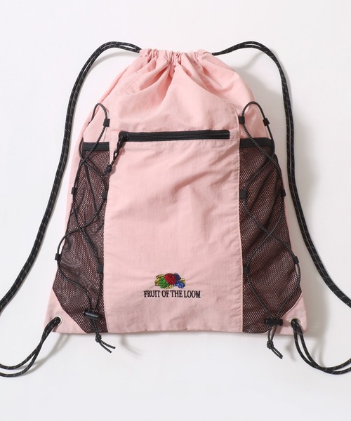 FRUIT OF THE LOOM(フルーツオブザルーム)の「FRUIT OF THE LOOM/フルーツオブザルーム ロゴ ワンポイント刺繍 ドローコード ナップサック/バックパック リュックサック/レディース メンズ(バックパック/リュック・レディース・イエロー/グレー/ピンク/ネイビー/ホワイト/ブラック・FREE)」の12枚目の写真
