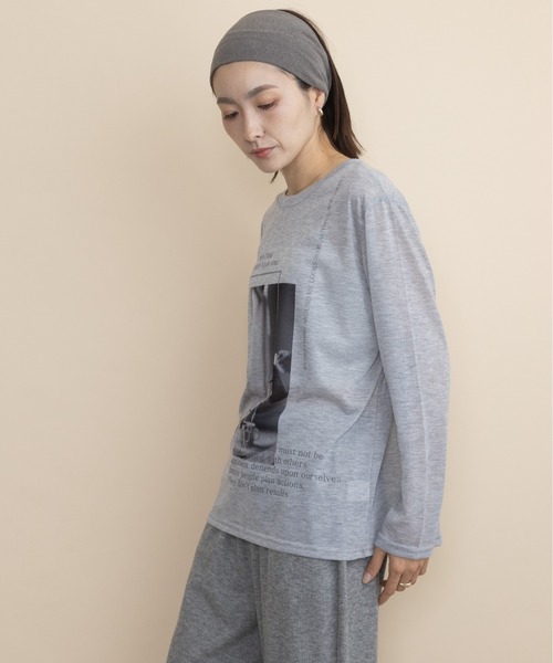 lodie(ロディ)の「フォトプリント シアーロンT(Tシャツ/カットソー・レディース・グレー/オレンジ/ミント・FREE)」の11枚目の写真