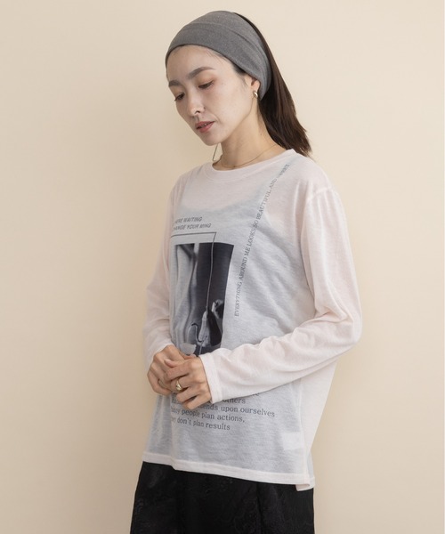 lodie(ロディ)の「フォトプリント シアーロンT(Tシャツ/カットソー・レディース・グレー/オレンジ/ミント・FREE)」の20枚目の写真