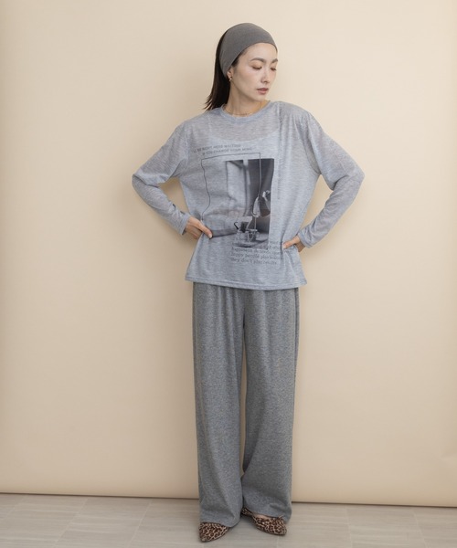 lodie(ロディ)の「フォトプリント シアーロンT(Tシャツ/カットソー・レディース・グレー/オレンジ/ミント・FREE)」の6枚目の写真