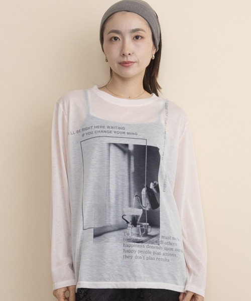 lodie(ロディ)の「フォトプリント シアーロンT(Tシャツ/カットソー・レディース・グレー/オレンジ/ミント・FREE)」の14枚目の写真