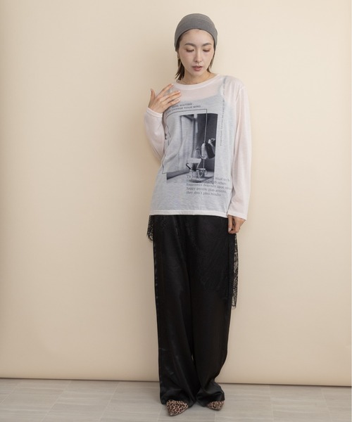 lodie(ロディ)の「フォトプリント シアーロンT(Tシャツ/カットソー・レディース・グレー/オレンジ/ミント・FREE)」の19枚目の写真