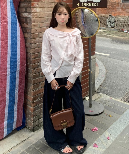 Vipoa（ヴィポア）の「アシンメトリーボウタイ風ブラウス（シャツ/ブラウス・レディース・ピンク・FREE）」の21枚目の写真