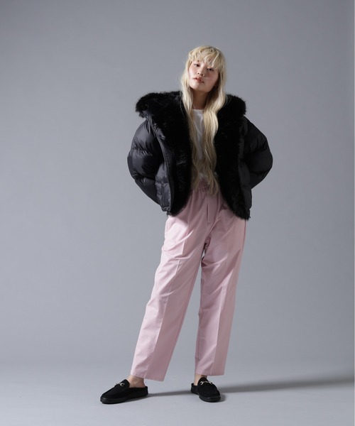 BEAVER（ビーバー）の「B omnivore/ビーオムニボー NYLON FUR HOOD BLOUSON（ブルゾン・レディース・ブラック/ブラウン/オフホワイト・FREE）」の13枚目の写真