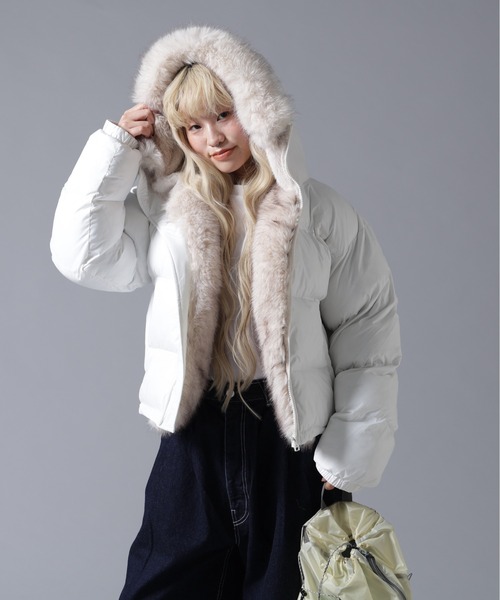 BEAVER（ビーバー）の「B omnivore/ビーオムニボー NYLON FUR HOOD BLOUSON（ブルゾン・レディース・ブラック/ブラウン/オフホワイト・FREE）」の16枚目の写真