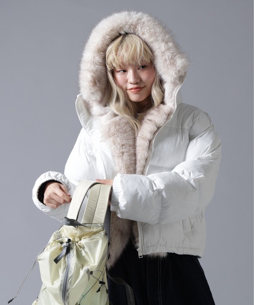 BEAVER（ビーバー）の「B omnivore/ビーオムニボー NYLON FUR HOOD BLOUSON（ブルゾン・レディース・ブラック/ブラウン/オフホワイト・FREE）」の17枚目の写真