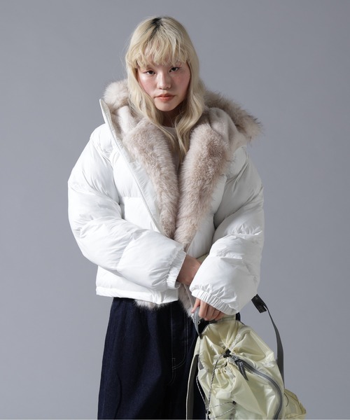 BEAVER（ビーバー）の「B omnivore/ビーオムニボー NYLON FUR HOOD BLOUSON（ブルゾン・レディース・ブラック/ブラウン/オフホワイト・FREE）」の19枚目の写真