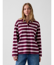 GAP（ギャップ）の「オーバーサイズ ストライプ ポロシャツ（Tシャツ/カットソー）」